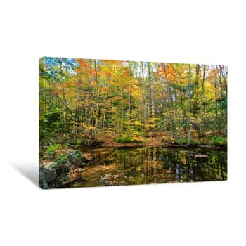 Image of Autumn Pond Reflections Canvas Print