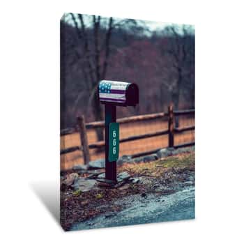 Image of American Mailbox in the Country Canvas Print