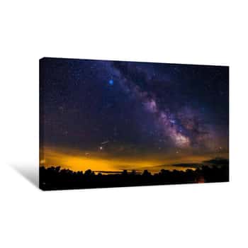Image of Milky Way Above The Treeline Canvas Print