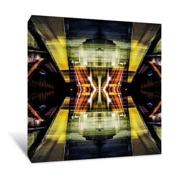 Image of Abstract Mirrored Train Stations Canvas Print