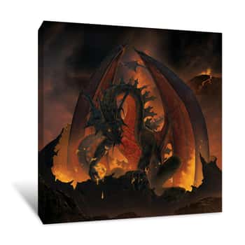 Image of Fireball Dragon Canvas Print