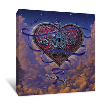 Image of Heart and Key Canvas Print