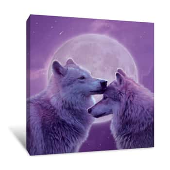 Image of Loving Wolves Canvas Print