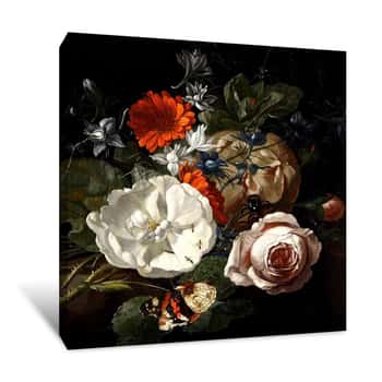 Image of Flowers and Insects Canvas Print