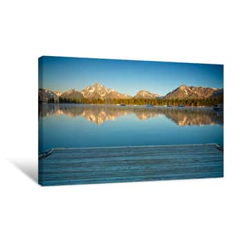 Image of Colter Bay Boat Dock Canvas Print