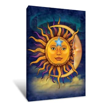 Image of Sun Moon Painting Canvas Print