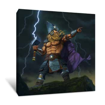 Image of Thor God of Thunder Canvas Print
