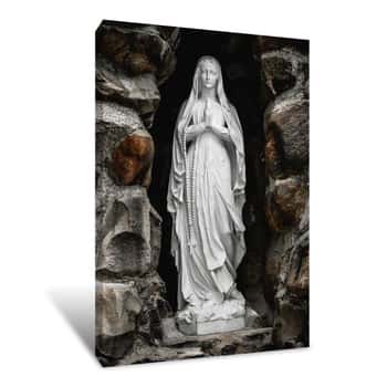 Image of Statue Under the Cliff 2 Canvas Print
