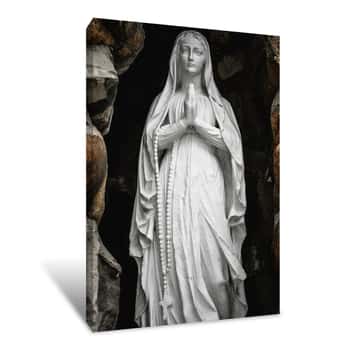 Image of Statue Under the Cliff 3 Canvas Print