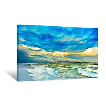 Image of Landscape Photography Blue and Turquoise Sea Canvas Print