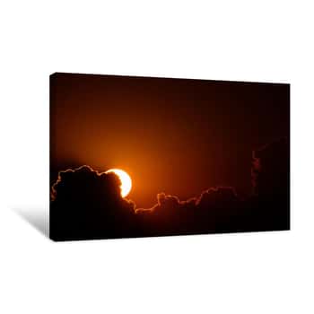 Image of Evening Sun From Behind the Clouds 1 Canvas Print