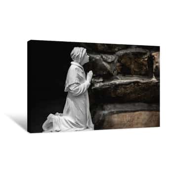 Image of Praying Statue Side View Canvas Print