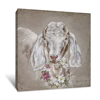 Image of Goat With Wreath Canvas Print