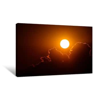 Image of Evening Sun From Behind the Clouds 2 Canvas Print