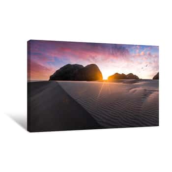 Image of Beach Sunset   Canvas Print