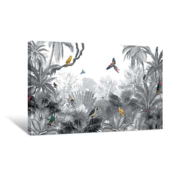 Image of Canopy Beach Black and White Canvas Print
