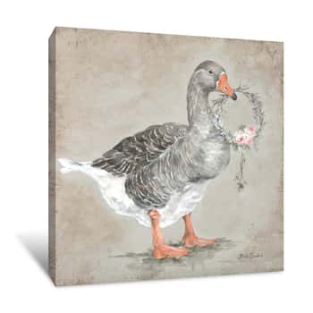 Image of Goose With Wreath Canvas Print