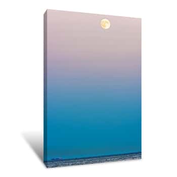 Image of Moon Above the Waves Canvas Print