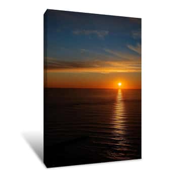 Image of Sun Setting Over the Ocean 1 Canvas Print