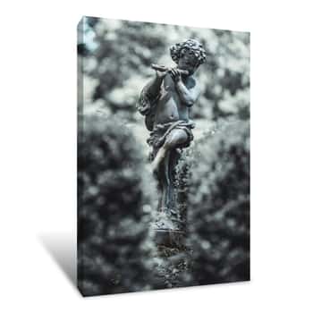 Image of Flute Playing Statue Canvas Print
