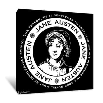 Image of Austen Black and White Canvas Print