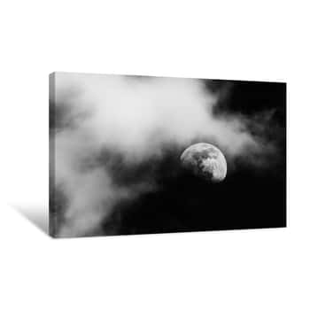 Image of Moon Among the Clouds 1 Canvas Print