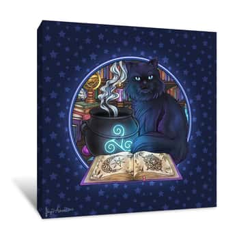 Image of Black Cat Magick Canvas Print