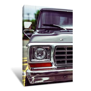 Image of Headlight of a Ford Truck 4 Canvas Print