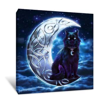 Image of Celtic Black Cat Canvas Print