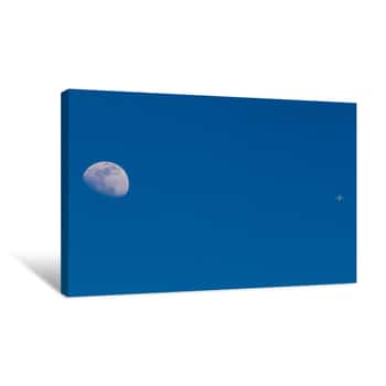 Image of Moon During the Day 2 Canvas Print