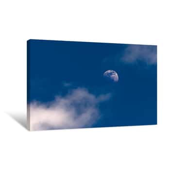 Image of Moon During the Day 3 Canvas Print
