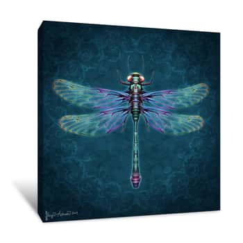Image of Damask Dragonfly Canvas Print