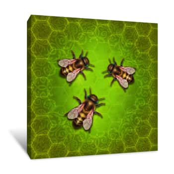Image of Honeybees Canvas Print