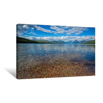 Image of Kayaking on Lake McDonald Canvas Print