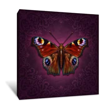 Image of Peacock Butterfly Canvas Print