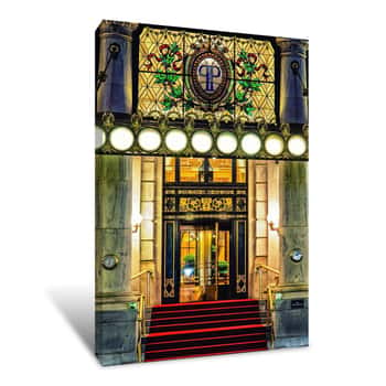 Image of Entrance of Plaza Hotel Canvas Print