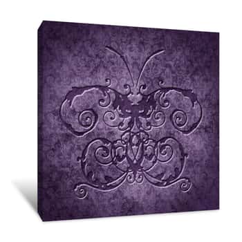 Image of Purple Damask Butterfly Canvas Print