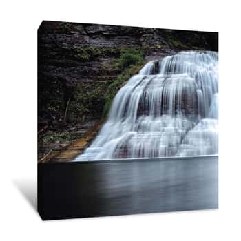 Image of Multilayered Waterfall in the Forest Canvas Print