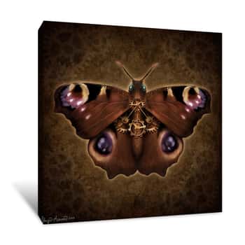 Image of Steampunk Peacock Butterfly Canvas Print