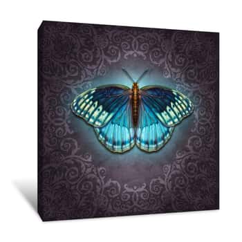 Image of Teal Butterfly Canvas Print