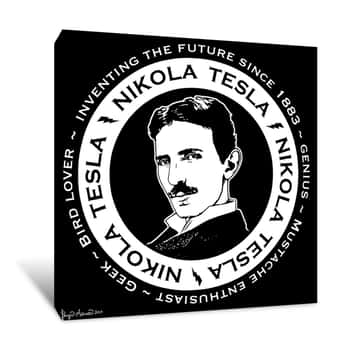 Image of Tesla Black and White Canvas Print