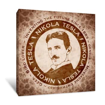 Image of Tesla Sepia Canvas Print