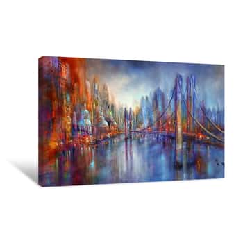 Image of On Road in Pink and Violet Canvas Print