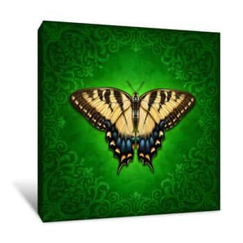Image of Yellow Swallowtail Butterfly Canvas Print