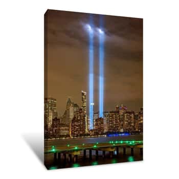 Image of Tribute in Light View from Jersey City Canvas Print