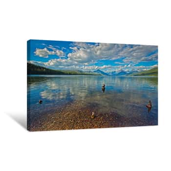 Image of Perfect Balance on Lake McDonald Canvas Print