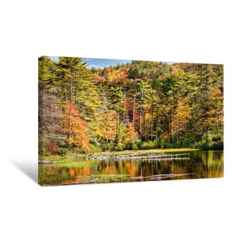 Image of Smoky Mountains Autumn Lake 3 Canvas Print