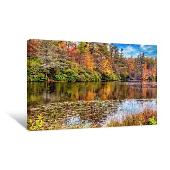 Image of Smoky Mountains Autumn Lake Canvas Print