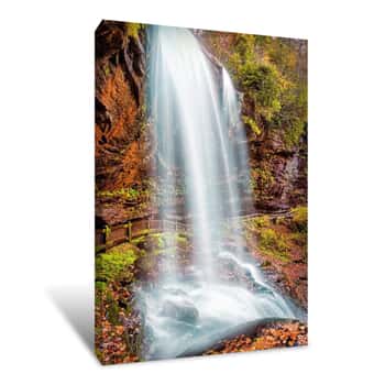 Image of Smoky Mountains Autumn Waterfall 3 Canvas Print