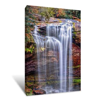 Image of Smoky Mountains Autumn Waterfall Canvas Print